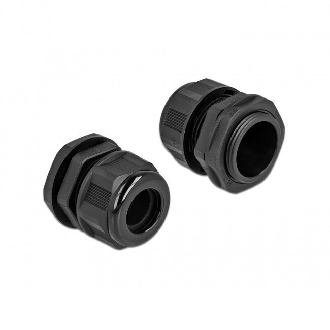 Kabelverschraubung für 1 Rundkabel | PG21 | 16 mm | IP68 | Schwarz | 2 Stück