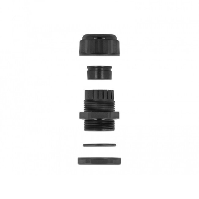 Kabelverschraubung für 1 Rundkabel | PG21 | 16 mm | IP68 | Schwarz | 2 Stück