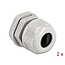 Kabelverschraubung für 1 Flachkabel | PG16 | 14 x 6,6 mm | IP68 | Grau | 2 Stück