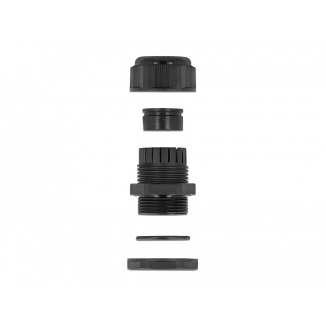 Kabelverschraubung für 1 Flachkabel | PG21 | 15 x 8 mm | IP68 | Schwarz | 2 Stück