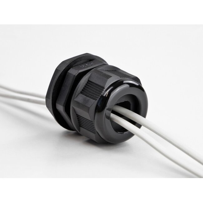 Kabelverschraubung für 1 Flachkabel | PG21 | 15 x 8 mm | IP68 | Schwarz | 2 Stück