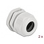 Kabelverschraubung für 1 Flachkabel | PG21 | 15 x 8 mm | IP68 | Grau | 2 Stück