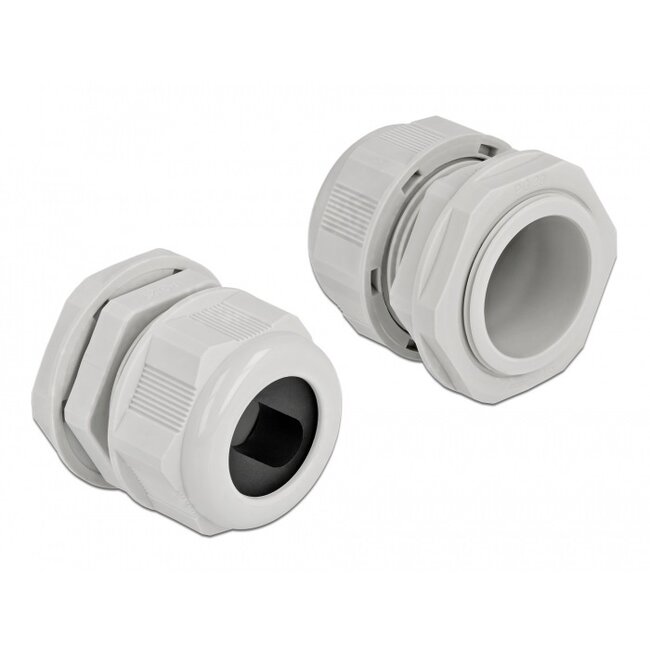 Kabelverschraubung für 1 Flachkabel | PG29 | 22,5 x 11 mm (BxH) | IP68 | Grau | 2 Stück