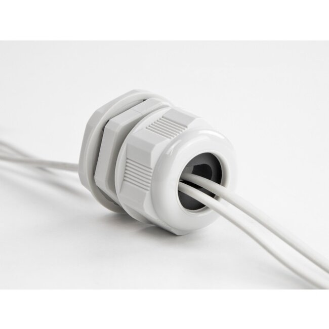 Kabelverschraubung für 1 Flachkabel | PG29 | 22,5 x 11 mm (BxH) | IP68 | Grau | 2 Stück