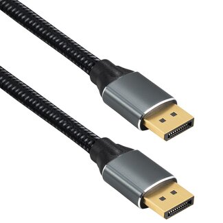 MaxTrack DisplayPort Kabel DP2.1a 10K 60Hz UHBR13.5 1,5m Aluminium/Nylon