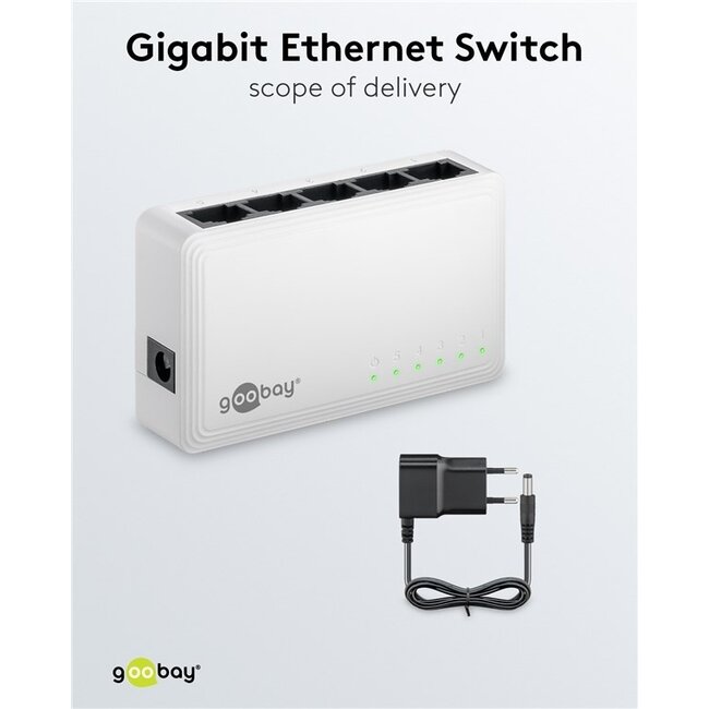 Goobay Gigabit Ethernet Switch | 5 Ports | Weiß