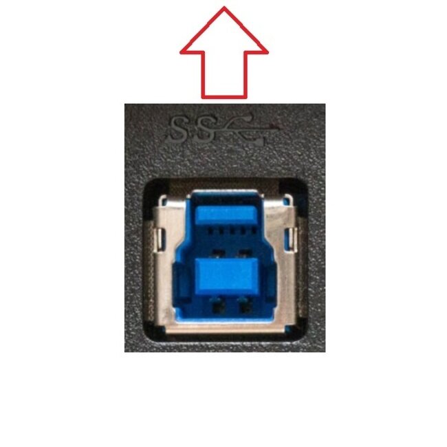 USB-A auf USB-B Winkelkabel (oben) | USB 3.0 5 Gbps | 10W | Schwarz | 5 Meter