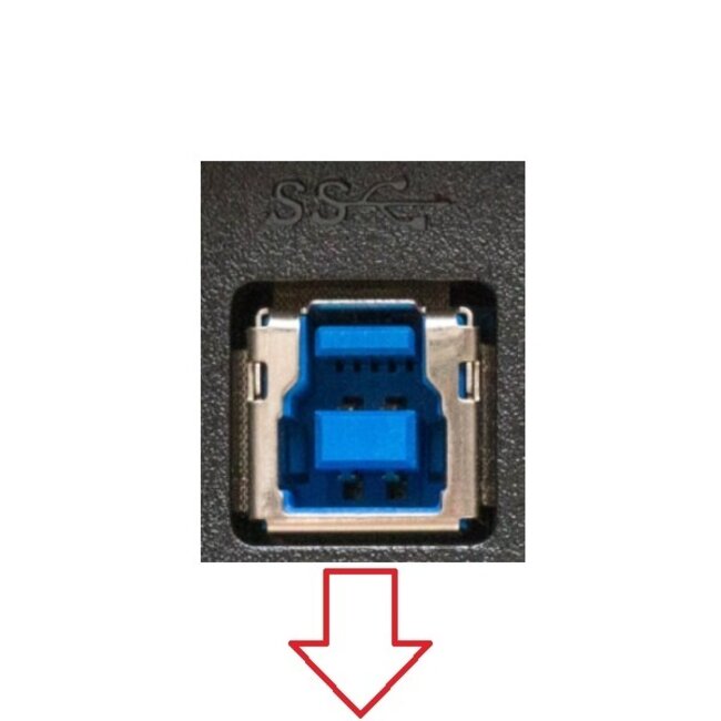 USB-A auf USB-B Winkelkabel (unten) | USB 3.0 5 Gbps | 10W | Schwarz | 1 Meter