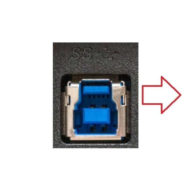 USB-A auf USB-B Winkelkabel rechts | USB 3.0 5 Gbps | 10W | Schwarz | 5 Meter