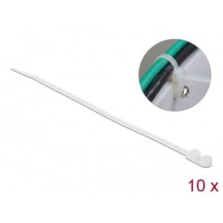 DeLOCK Kabelbinder mit Montageloch | 200 x 4,8 mm | transparent | 10 Stück