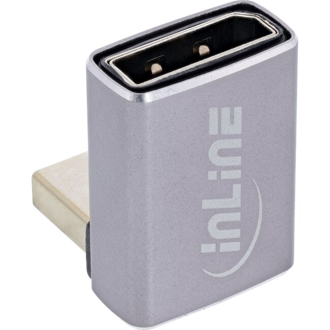 InLine DisplayPort Adapter | 90° nach unten | DP1.4 (8K 60Hz) | HBR3 | Aluminium