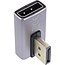 InLine DisplayPort Adapter | 90° links | DP1.4 (8K 60Hz) | HBR3 | Aluminium