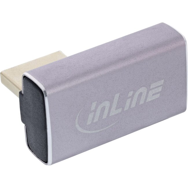 InLine DisplayPort Adapter | 90° Rechts | DP1.4 (8K 60Hz) | HBR3 | Aluminium