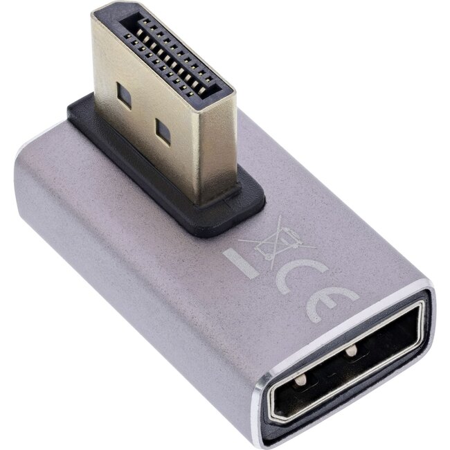 InLine DisplayPort Adapter | 90° Rechts | DP1.4 (8K 60Hz) | HBR3 | Aluminium