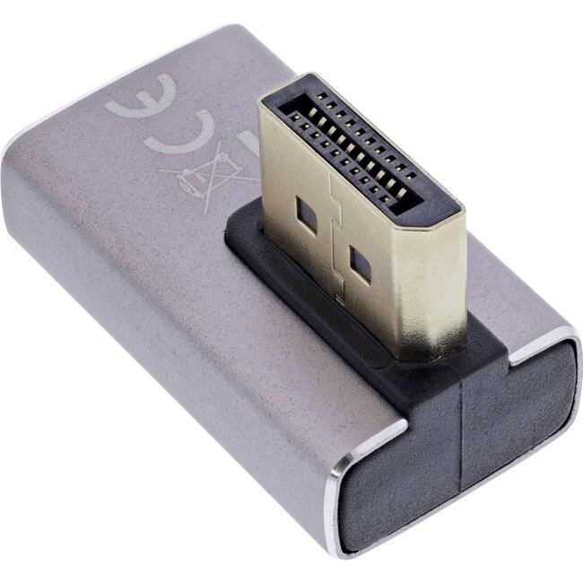 InLine DisplayPort Adapter | 90° Rechts | DP1.4 (8K 60Hz) | HBR3 | Aluminium