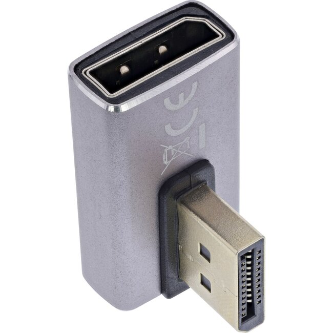 InLine DisplayPort Adapter | 90° Rechts | DP1.4 (8K 60Hz) | HBR3 | Aluminium