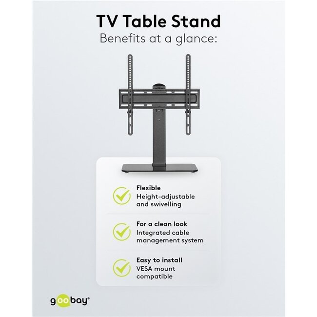 Goobay TV-Tischständer | 32-55 Zoll | drehbar | höhenverstellbar