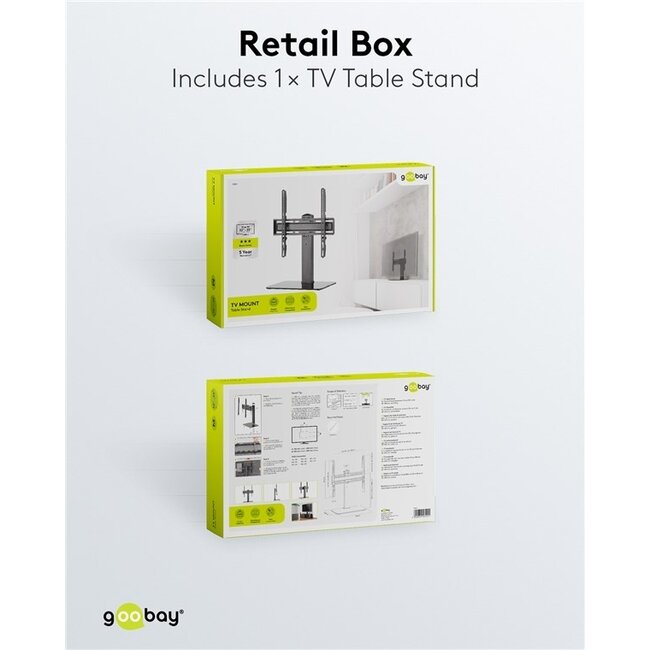 Goobay TV-Tischständer | 32-55 Zoll | drehbar | höhenverstellbar