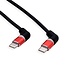 USB-C Kabel | 360° drehbar | USB 2.0 | PD 60W | Rot/Schwarz | 1 Meter