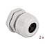Kabelverschraubung für 2 runde Kabel | PG16 | 2x 6,7 mm | IP68 | Grau | 2 Stück