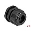 Kabelverschraubung für 2 runde Kabel | PG21 | 2x 8 mm | IP68 | Schwarz | 2 Stück