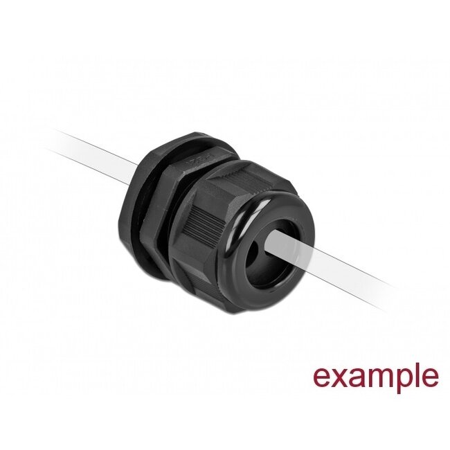 Kabelverschraubung für 2 runde Kabel | PG21 | 2x 8 mm | IP68 | Schwarz | 2 Stück