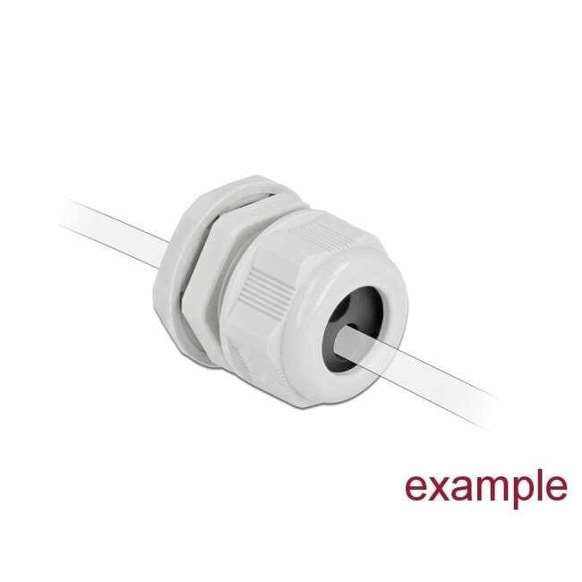 Kabelverschraubung für 2 runde Kabel | PG21 | 2x 8 mm | IP68 | Grau | 2 Stück