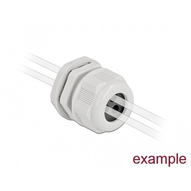 Kabelverschraubung für 3 runde Kabel | PG9 | 3x 3 mm | IP68 | Grau | 2 Stück