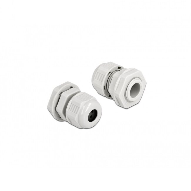 Kabelverschraubung PG9 für 4 runde Kabel 4x2 mm IP68 Grau 2 Stück