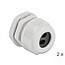 Kabelverschraubung für 2 Flachkabel | PG21 | 2x 8,6x5,0 mm | IP68 | Grau | 2 Stück