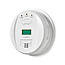Kohlenmonoxidmelder mit Batterie | 5 Jahre Batterielaufzeit | Test- & Pausentaste | 85 dB | Weiß