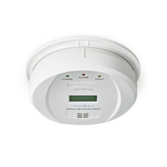 Kohlenmonoxidmelder mit Batterie | 5 Jahre Batterielaufzeit | Test- & Pausentaste | 85 dB | Weiß