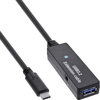 InLine InLine USB-C zu USB-A Aktive Verlängerungskabel | USB 3.0 5 Gbps | 5 Meter