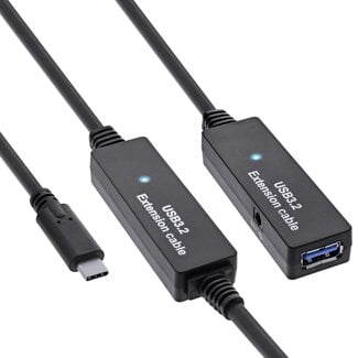 InLine InLine USB-C auf USB-A Aktive Verlängerungskabel | USB 3.0 5 Gbps | 15 Meter