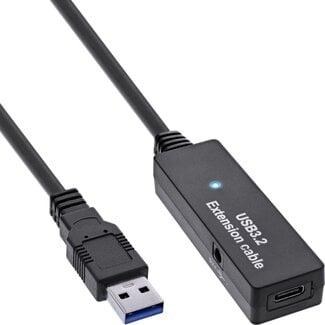 InLine InLine USB-A auf USB-C Aktive Verlängerungskabel | USB 3.0 5 Gbps | 5 Meter