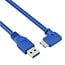 Micro USB Winkelstecker (rechts) - USB-A Kabel | USB 3.0 5 Gbps | 5W | Blau | 0,5 Meter