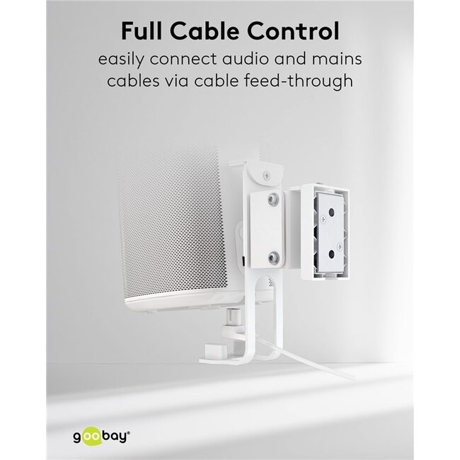 Goobay Wandhalterung Set für Sonos PLAY:1 und Sonos ONE/ONE SL | Full Motion | Weiß