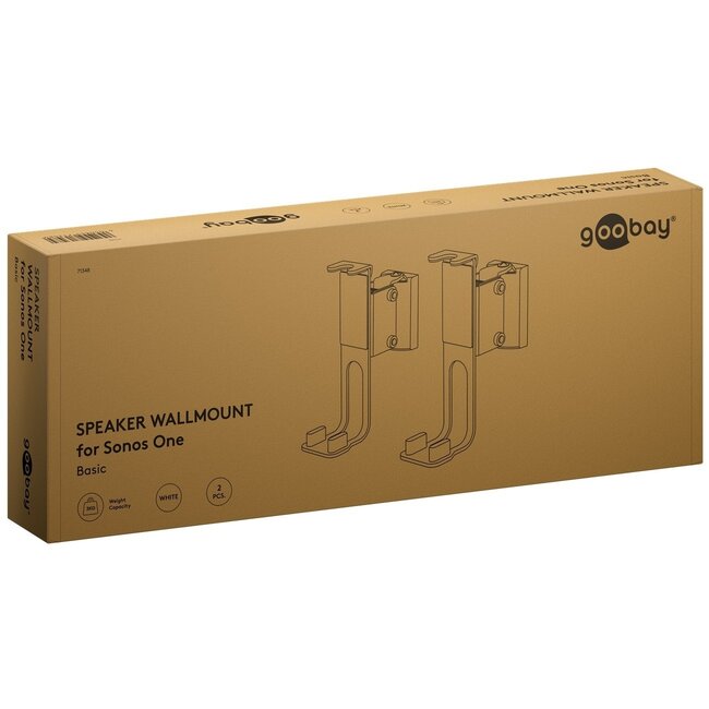 Goobay Wandhalterung Set für Sonos PLAY:1 und Sonos ONE/ONE SL | Full Motion | Weiß