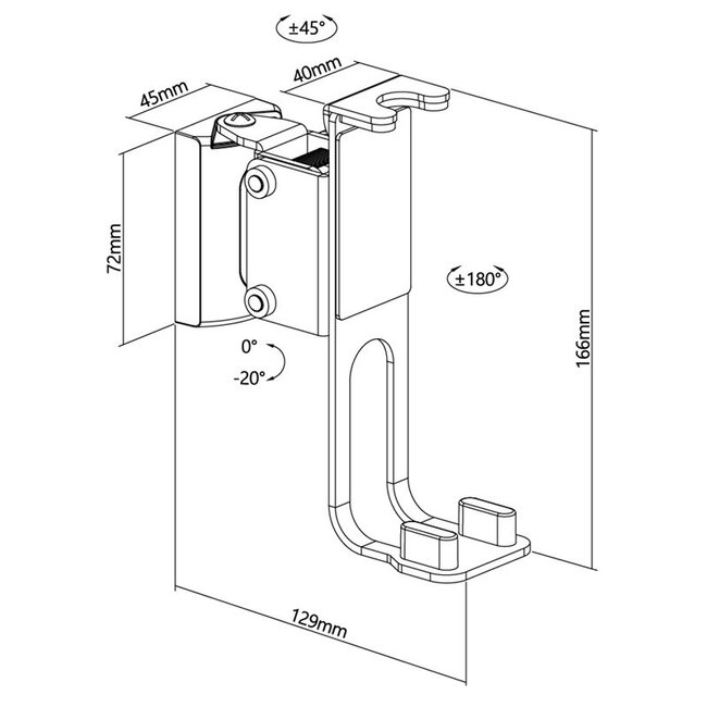 Goobay Wandhalterung Set für Sonos PLAY:1 und Sonos ONE/ONE SL | Full Motion | Weiß