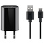 Goobay USB-Ladegerät flach 1x USB-A mit USB-C Kabel 5W schwarz 1m