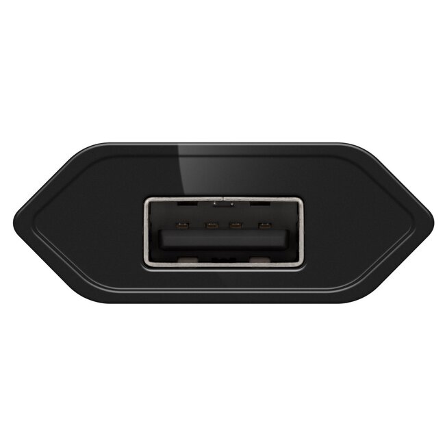 Goobay USB-Ladegerät flach 1x USB-A mit USB-C Kabel 5W schwarz 1m