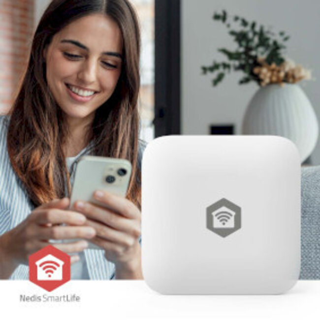 SmartLife Wassermelder | Zigbee 3.0 | Batteriebetrieben | Bis zu 12 Monate Laufzeit | Weiß