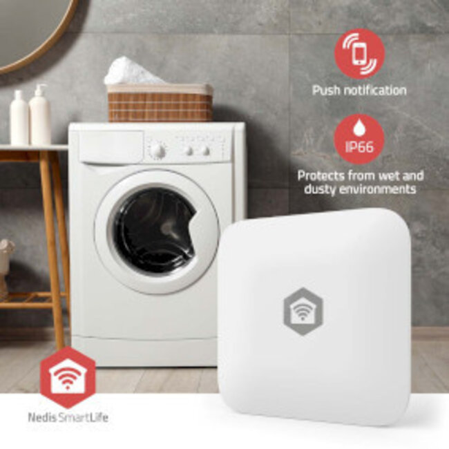 SmartLife Wassermelder | Zigbee 3.0 | Batteriebetrieben | Bis zu 12 Monate Laufzeit | Weiß