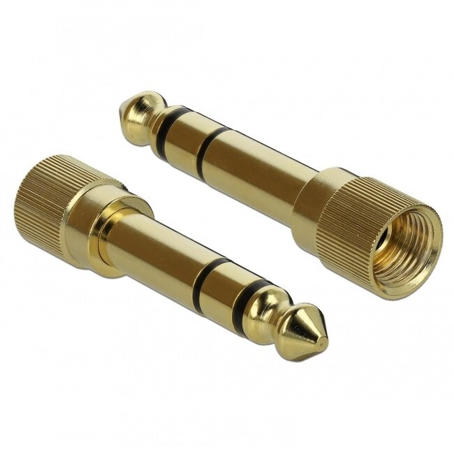 Delock 3,5mm Klinkenverlängerung Spiralkabel mit schraubbarem 6,35mm Adapter | 1 Meter