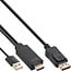 InLine HDMI-zu-DisplayPort Kabel | USB-A Stromversorgung | 4K 30Hz | 10 Meter