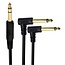 6,35mm Stereo-Klinke auf 2x 6,35mm Mono-Klinke Winkelkabel, vergoldet, 0,30 m