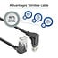 UTP CAT6a Slimline Netzwerkkabel | Winkelstecker oben / unten | LSZH | Schwarz | 0,25 m