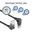 UTP CAT6a Slimline Netzwerkkabel | Winkelstecker oben / unten | LSZH | Schwarz | 1 Meter