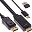 InLine HDMI-DisplayPort Kabel | USB-C/USB-A Stromversorgung | 4K 60Hz | 1,5 m
