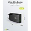 Goobay Slim USB-Ladegerät | USB-C PD + USB-A QC | GaN | 25W | Schwarz